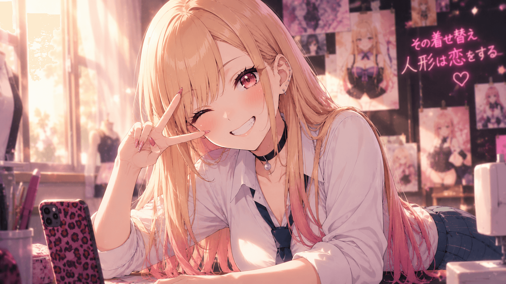 Marin Kitagawa from My Dress-Up Darling smiling in one of her cosplay outfits