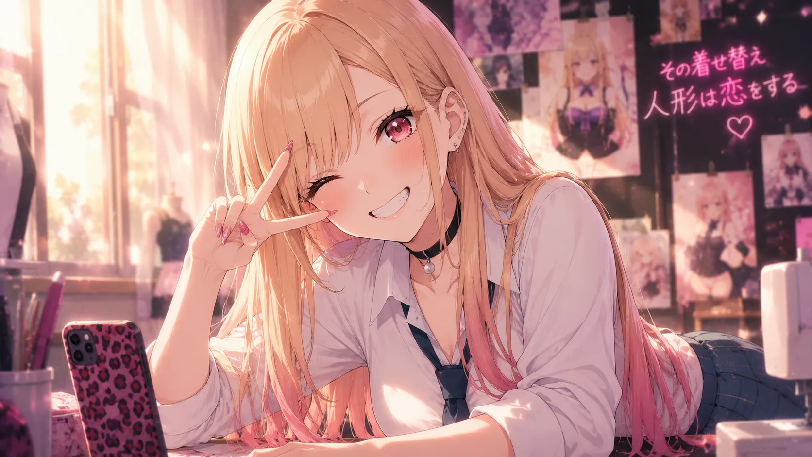 Marin Kitagawa from My Dress-Up Darling smiling in one of her cosplay outfits
